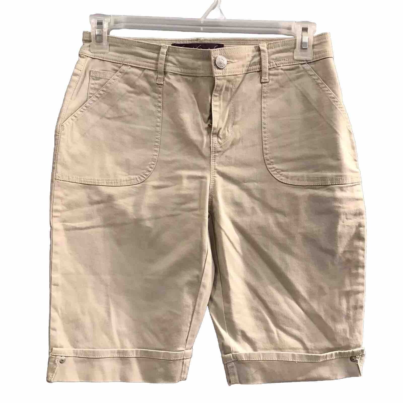 Gloria Vanderbilt Tan Bermuda Shorts Womens Size 4 Comfort Fit