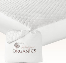 Organic Cotton Mattress Pad - Cooling Twin Size, Quilted  Machine Washable