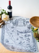 California State Map Jacquard Kitchen Dish/Tea Towel Black 100% Cotton Czech