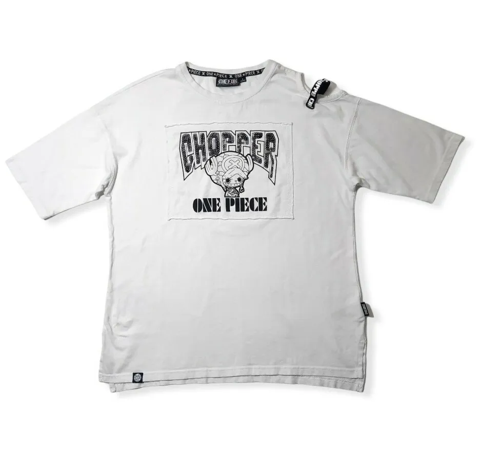One Piece CHOPPER Adult Shirt Top White M 160 88A Sequin Keyhole Toei Anime