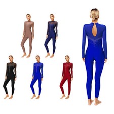 Womens Jumpsuit Party Dancewear Full Body Leotard Hollow Back Rompers Active