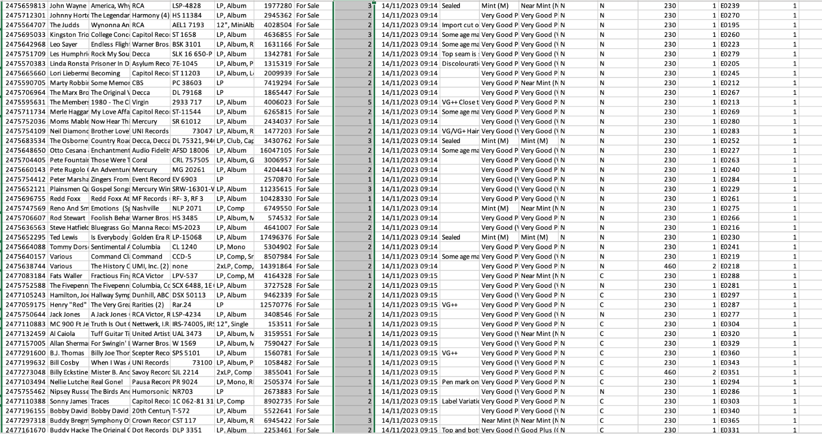 1200 x Vinyl Records Job Lot 12" LPs FULL LIST AVAILABLE eBay