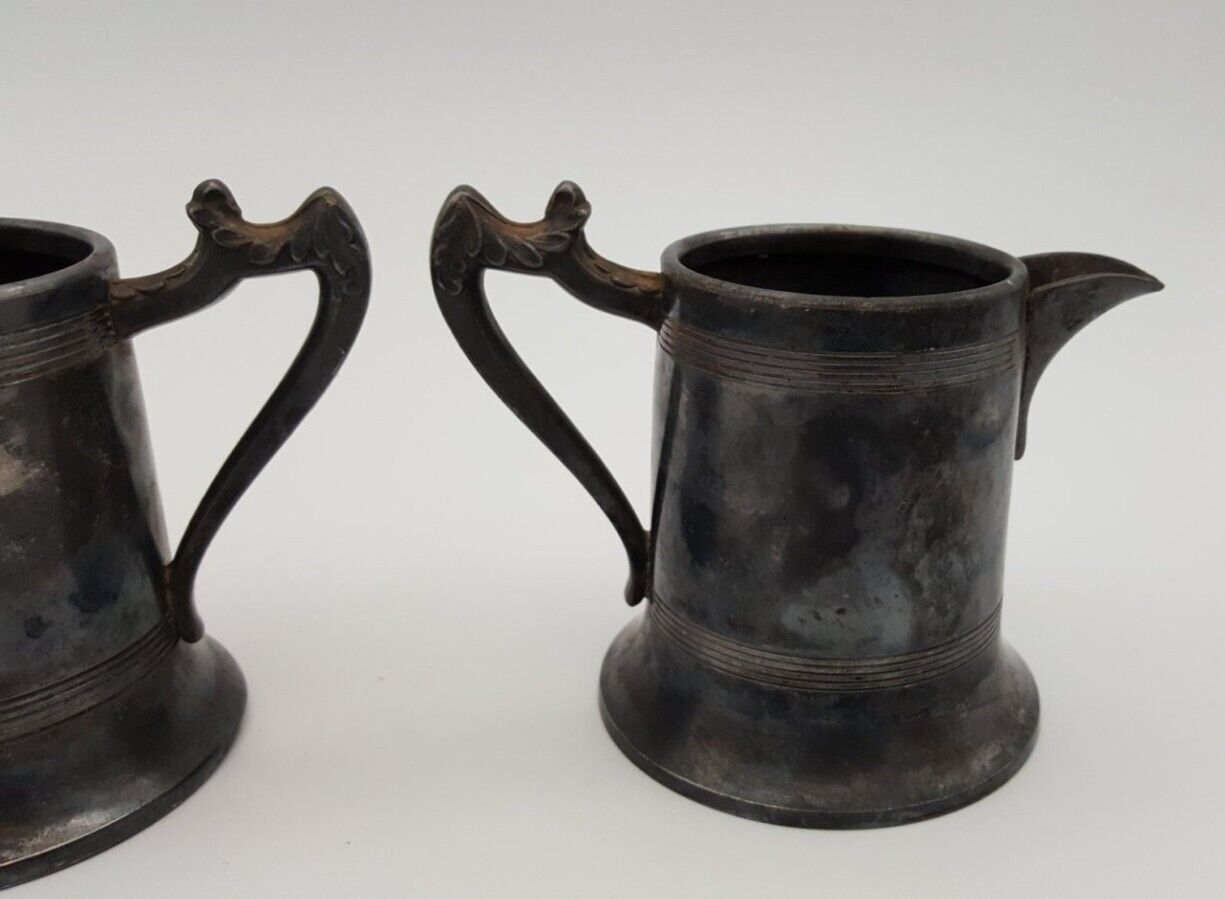 Vintage Sugar & Creamer Silver Plated 2pc Set NS CO 851 National Silver