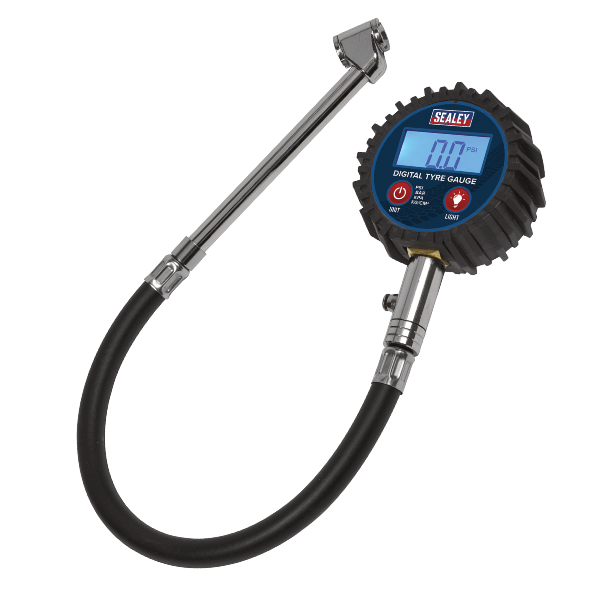 Sealey TST003 Digital Tyre Pressure Gauge With Pushon Chuck for sale