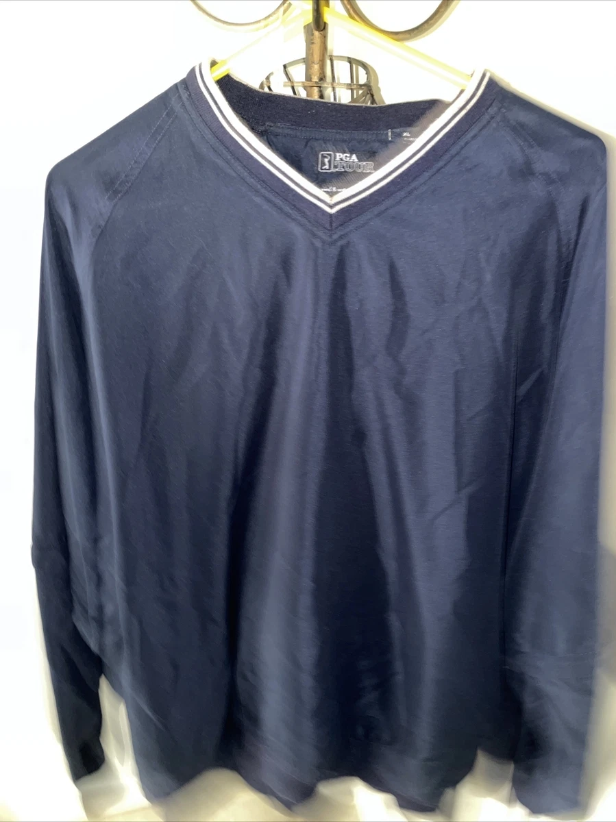 ジャケット・アウター squeezeddesign wind shirts L PGA Tour Wind/Water Resistant V neck Zip Off SleeveWindbreaker