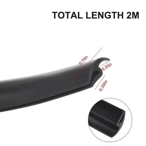 2M Black Car Seal Strip Trim ,Front Windshield Sunroof Weatherstrip Rubber