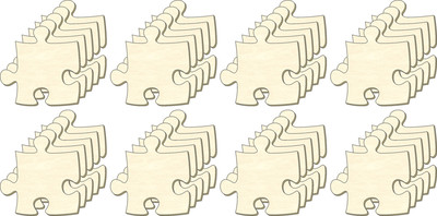 Blanko Puzzle unendlich, Größe S, Set 40 Teile, Puzzleteile aus Holz, Bemalen