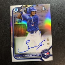 2022 Bowman Chrome Prospect Refractors Sebastian Espino #/499 1st AUTO