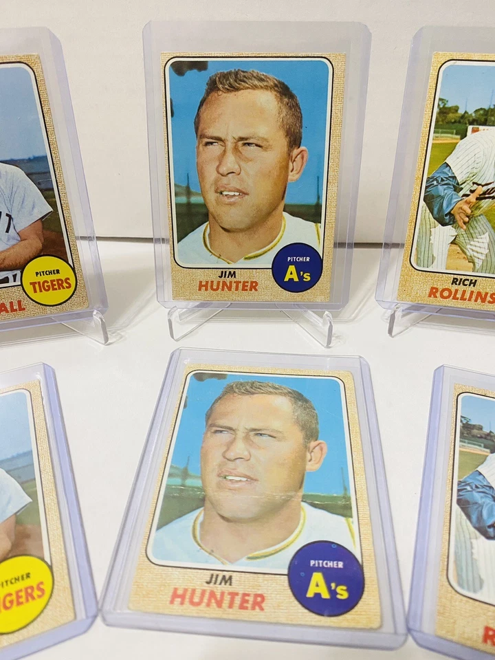 1968 Topps Baseball Jim Hunter, Marshall, Rollins.  Three Players 1968 Topps - Image 3 of 4