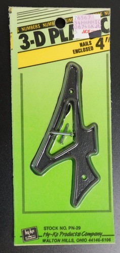 NIP, Hy-Ko, Black, 3-D Plastic, 4" Numbers - Picture 7 of 12
