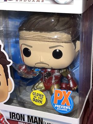 Funko Pop! I Am Iron Man GITD Avengers Endgame 580 PX Exclusive PROTECTOR  Mint