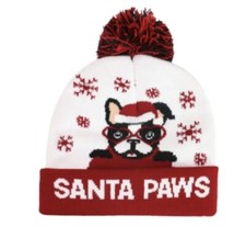 LED Christmas Winter Beanie Knit Hat Light Up Xmas Winter Warm Cap w/ Pom Pom US