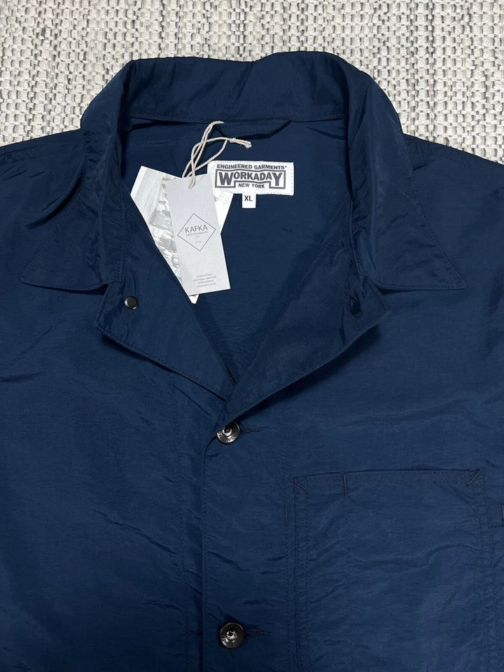 ENGINEERED GARMENTS Utility Jacket, MEN'S EXTRA LARGE, Workaday, Navy Nylon, USA - Image 3 of 4