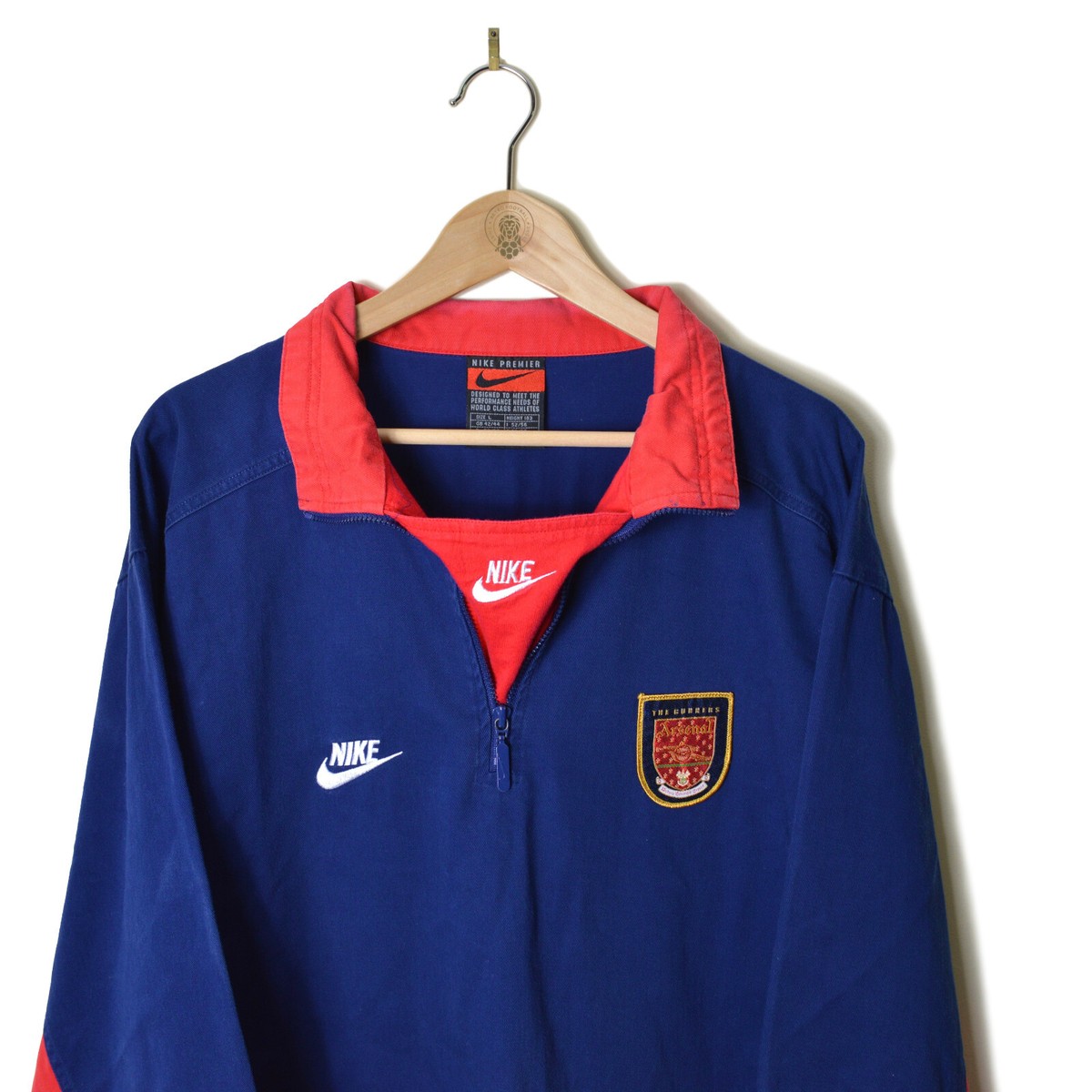 Arsenal NIKE Football Shirt Drill Top Training Track Jacket 1996
