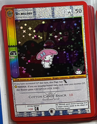 MetaZoo - My Melody (Cotton Candy Snack) 9/103 Gold Full Holo NM+
