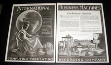 1921 OLD MAGAZINE PRINT AD, INTERNATIONAL BUSINESS MACHINES, IBM, COST-REDUCING!