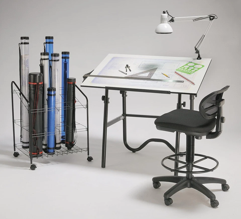 Alvin Model WRF55 Wire Bin Roll File, 12 Slots, 5 x 5 Inches Black Rolled Maps - Image 2 of 2