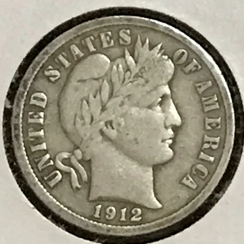 U. S. Barber Dime VF 1912-D