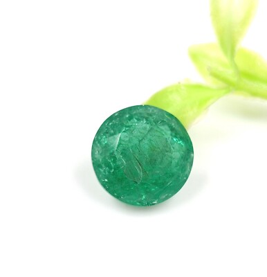Transparent Green Emerald Round Shape 10.90 Ct Certified Loose Gemstone OMM