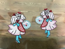 Lot 2 Cutie Girl Iron-On Sew-On Embroider/Applique/Patch 3" w/out packaging