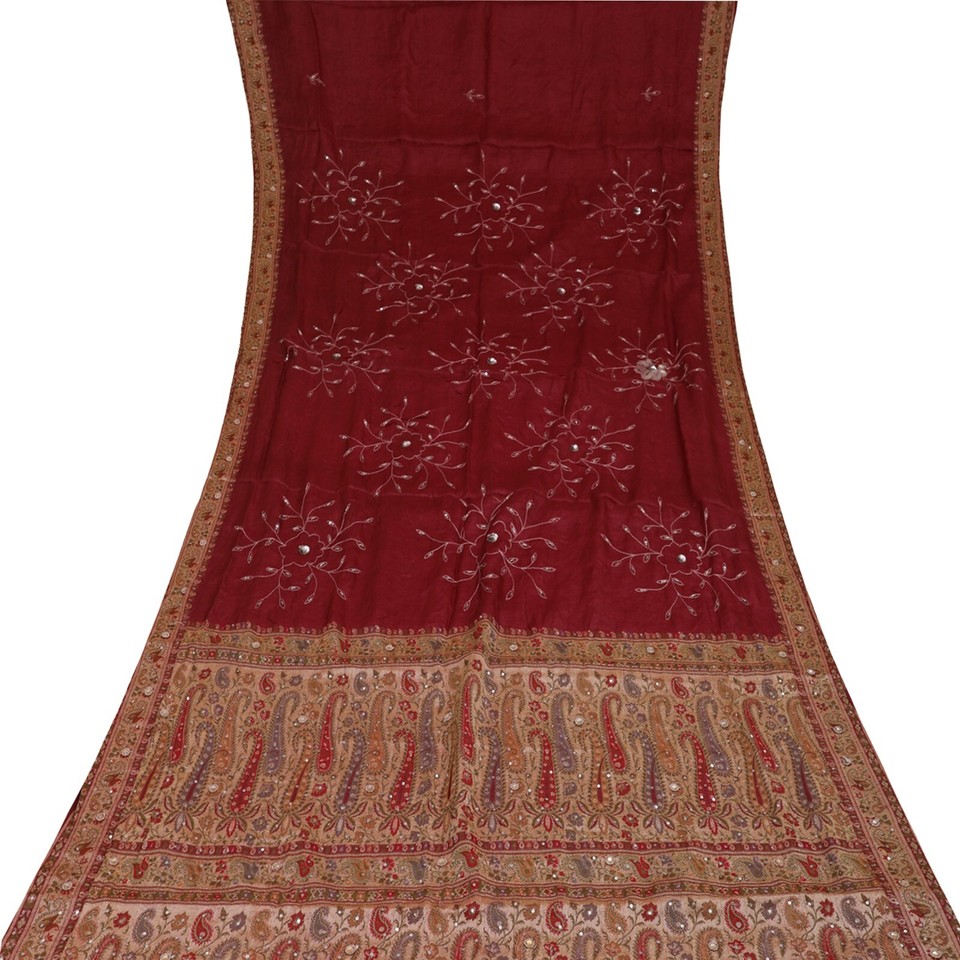 Shiv Textiles Sari Donna In Seta Banarasi Rossa - Eleganza Tradizionale Indiana Per Cerimonie E Festività - Taglia Unica