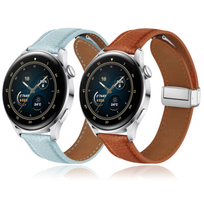 Leder Armband mit Faltschließe für Samsung Galaxy Watch 3 4 5 6 7 FE Active 2 S3