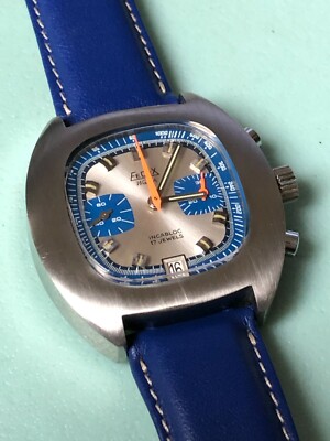 Fedex Watch Chronograph, Valjoux 7734, ganz Edelstahl, fast wie neu, überholt 
