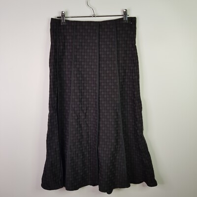 Marco Polo Pleated Long Stretch Skirt Womens Size 8 Black Polka Dot Zip Up