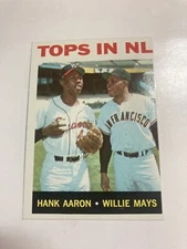 Ex++-nm 1964 topps tops in Nl Hank Aaron Willie Mays  #423 Nice Shape *JJS Toyz*