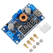 5A CC CV LED Driver Lithium charger Power Step-down Module W/ USB Port Voltmeter