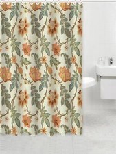 Floral Microfiber Fabric Durable Washable Shower Bath Curtain, 83002