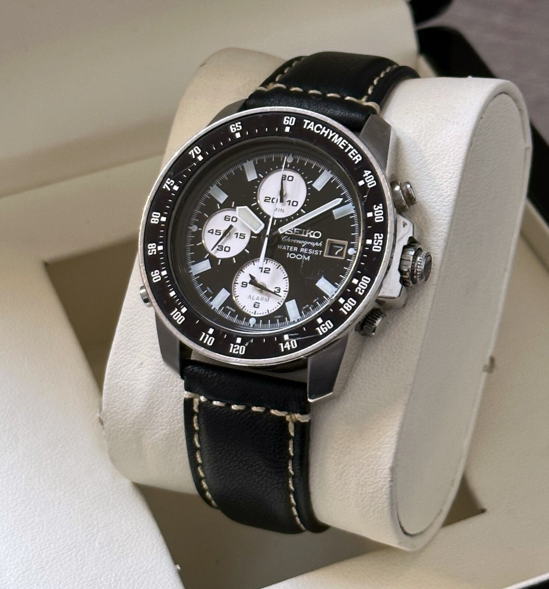 SEIKO 7T32-7H00 セイコー クロノグラフ　100m SEIKO 7T32-7H00 Vintage Chronograph Black Dial Men's