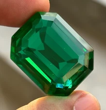 100 Cts Natural Green Emerald Emerald Cut Certified Colombian Loose Gemstone