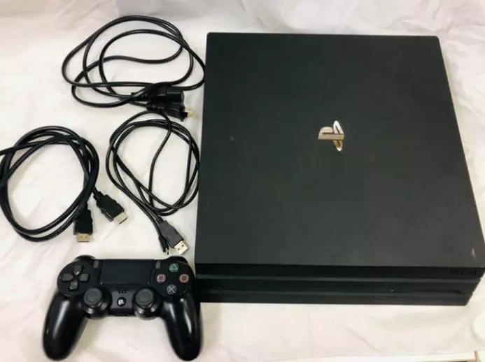 PS4 PlayStation 4 Pro Jet Black 1TB CUH-7000BB01 Console w/o BOX Very Good  Fedex