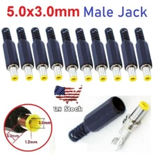 10 pcs 5.0mm x 3.0mm x 9mm Male DC Power Plug Socket Jack Connector Adapter