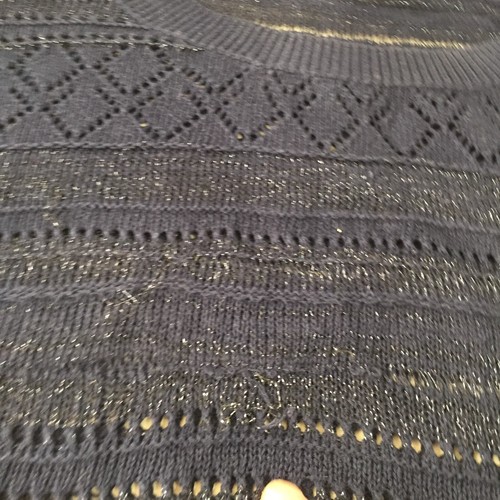 Jeanswest womens knit jumper top size XS navy blue geometric cotton blend 034055 - Picture 12 of 13