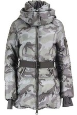 Sam. Nyc Belted Camouflage Print Quilted Shell Down Jacket Large