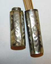 ETUI A MESSAGE ANCIEN EN NACRE ET ARGENT 18ème siècle Poinçon Chien 1762/1768