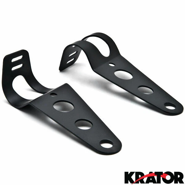 Soportes de montaje de faros negros horquilla oreja motocicleta moto proyecto para picadora Foto 4 de 4