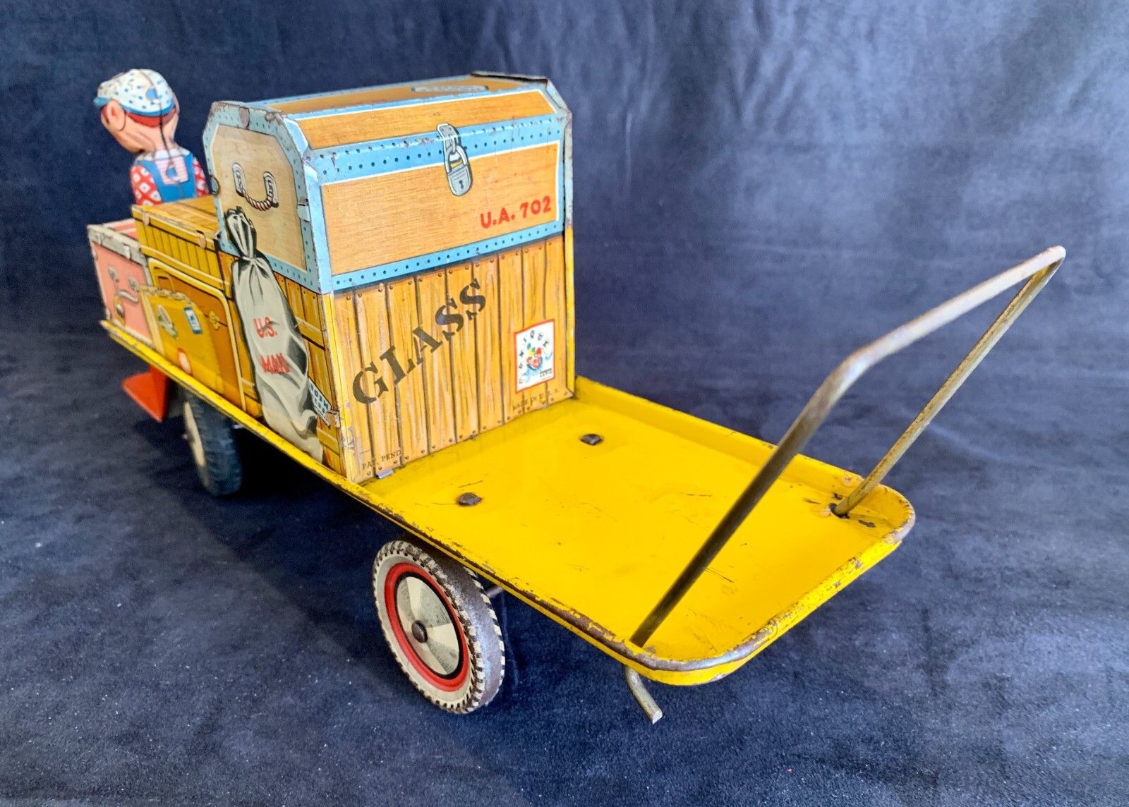 Vintage Unique Art Finnigan Porter Wind Up Tin Litho USA WORKS 1950s Ex Cond