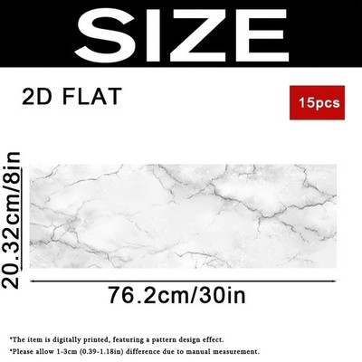 2D FLAT White Marble Patterned Stair Mat, Machine Washable And Easy to Clean,