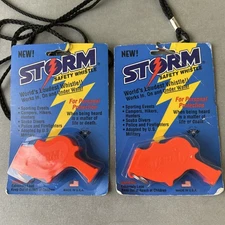 2 All Weather Safety Whistles Storm Works In/Underwater Sports Hike Military-Use