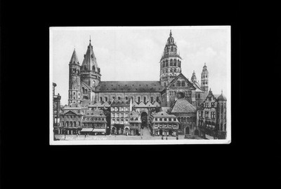 Ansichtskarte Mainz Dom von Westen 