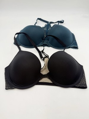 Two:b tempted Prussian Blue & Maidenform Black Size 34 D T-Shirts Underwire Bras