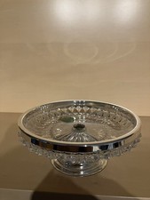 WMF Diadem Glasschale Rautenschliffmuster Versilbert 70er  Dm 15 cm H&ouml;he 6,5