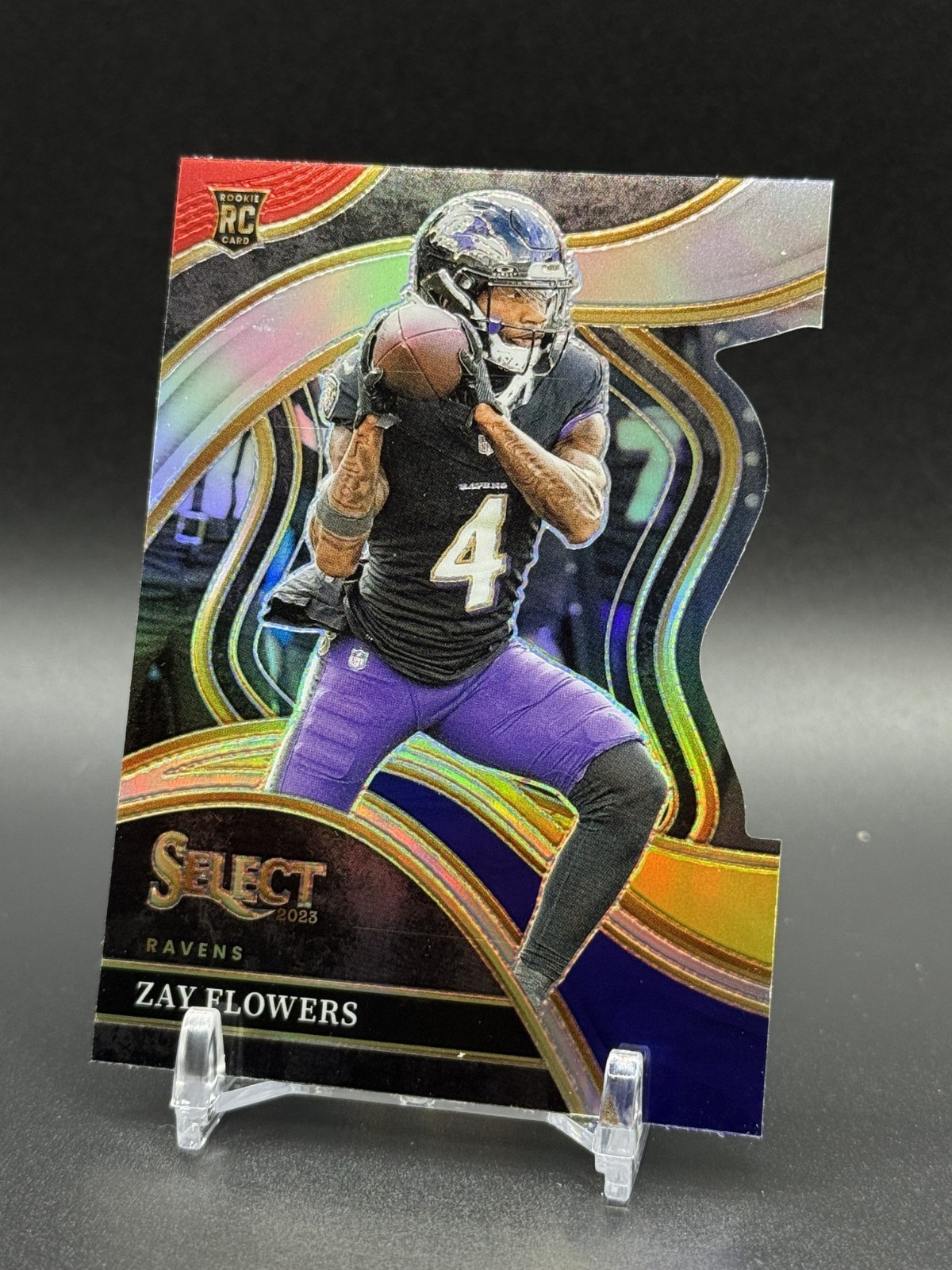 2023 Panini Select Club Level ZAY FLOWERS Silver Rookie Die-Cut #201 Ravens