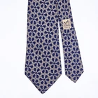 HERMES TIE 7581 SA Horseshoe on Dark Blue Silk Necktie