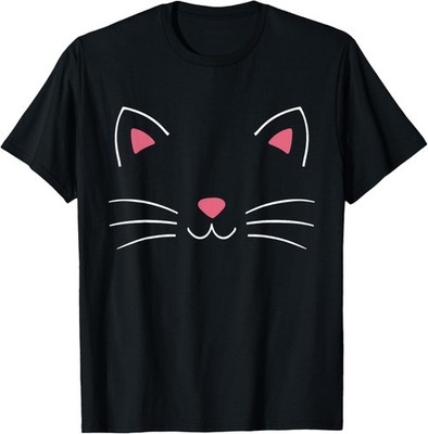 Funny lazy easy cat face costume for DIY halloween party T-Shirt