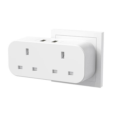Doppelstecker Adapter 2-fach Mehrfachstecker Verlängerungsadapter Überspannungsschutz für Zuhause