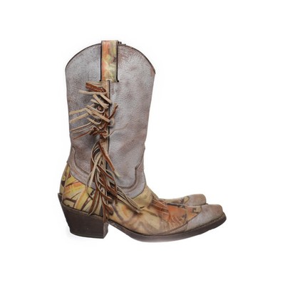Sancho, Cowboyboots, Größe: 37, Grau/Mehrfarbig, Damen #NEH